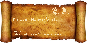 Mateas Manfréda névjegykártya